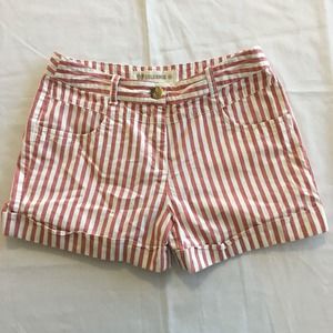 Aiiz Color Mix Shorts Womens Size 26 Shorts Pink White Stripes Cuffs Pockets Hot